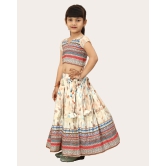 Kids Girls Multi Color Rayon Silk Bandhani Printed Lehenga Choli | Girls Ethnic Wear: Printed Lehenga Choli Set-White / 3 Years-4 Years