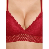 ILRASO - Maroon Lace Removable Padding Womens Bralette Bra ( Pack of 1 ) - None