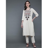 Antaran Cotton Printed Kurti With Pants Women's Stitched Salwar Suit - White ( Pack of 1 ) - None