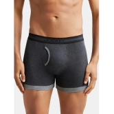 Jockey 1017 Men Super Combed Cotton Rib Solid Boxer Brief - Mid Grey & Charcoal - None