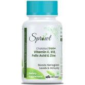 Sprowt Chelated Iron + Vitamin C, B12, Folic Acid & Zinc - 100 Veg Tablets