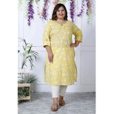 Swasti Cotton Printed Straight Womens Kurti - Yellow ( Pack of 1 ) - None