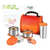 Cello Stainless Steel Matiz Max Fresh Lunch Box Combo | 5 Containers Red