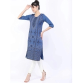 Ketch Polyester Printed Straight Womens Kurti - Blue ( Pack of 1 ) - None