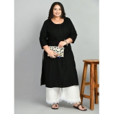 PrettyPlus by Desinoor - Black Rayon Women''s Straight Kurti ( Pack of 1 ) - None