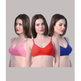 Kiran Enterprises - Multicolor Cotton Blend Non Padded Womens Everyday Bra ( Pack of 3 ) - None