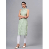 HIGHLIGHT FASHION EXPORT Cotton Printed Straight Womens Kurti - Green ( Pack of 1 ) - None