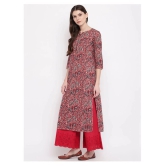 Vbuyz Red Cotton Straight Kurti - XL