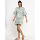 KIPEK - White Cotton Womens Nightwear Kaftan ( Pack of 1 ) - None