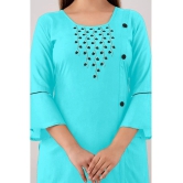 Kapadia - Light Blue Rayon Womens Straight Kurti ( Pack of 1 ) - None