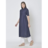 Pistaa - Navy Viscose Womens Flared Kurti ( Pack of 1 ) - None