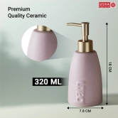 USHA SHRIRAM 320ml Ceramic Soap Dispenser Bottle, Pink, Pack of 1-USHA SHRIRAM 320ml Ceramic Soap Dispenser Bottle, Pink, Pack of 1