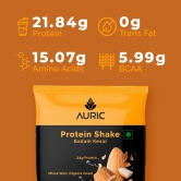 Auric Vegan Protein Powder | 21g Protein & 6g BCAA | Badam Kesar 8 Sachets