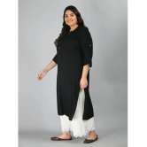 PrettyPlus by Desinoor.com Rayon Solid Straight Womens Kurti - Black ( Pack of 1 ) - None