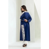 Blue Colour Designer Casual Wear Viscose Rayon Dress-XS / Blue