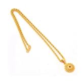 Jewar Mandi New Design Gold Plated Locket/Pendant with Rope/Rassi Chain Daily use for Men, Women & Girls, Boys - Golden