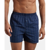 Jockey 8222 Men Super Combed Cotton Woven Checkered Inner Boxers - Grey & Navy (Pack of 2) - None