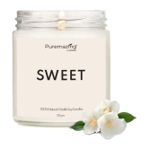 Puremazing - White Vanilla Jar Candle 8 cm ( Pack of 1 )