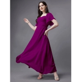 JASH CREATION - Magenta Georgette Womens Gown ( Pack of 1 ) - None