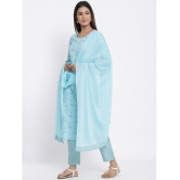 KIPEK - Blue Straight Cotton Womens Stitched Salwar Suit ( Pack of 1 ) - None