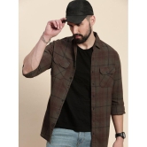 Dillinger 100% Cotton Regular Fit Checks Full Sleeves Mens Casual Shirt - Brown ( Pack of 1 ) - None