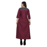 Rangrasiya Maroon Cotton Straight Kurti - XXL