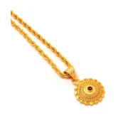 Jewar Mandi New Design Gold Plated Locket/Pendant with Rope/Rassi Chain Daily use for Men, Women & Girls, Boys - Golden