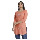 HIGHLIGHT FASHION EXPORT - Peach Viscose Womens Straight Kurti ( Pack of 1 ) - S