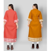 Lerkiza - Multicolor Cotton Womens Straight Kurti ( Pack of 2 ) - 4XL