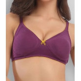 Clovia Pack of 1 Cotton Non Padded Womens Everyday Bra ( Purple ) - 34C