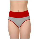 Madam Pack of 1 Cotton Lycra Womens Hipsters ( Red ) - L