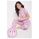 Clovia Cotton Nightsuit Sets - Purple Pack of 2 - 3XL