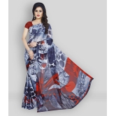 Anand - Grey Georgette Saree With Blouse Piece ( Pack of 1 ) - Grey