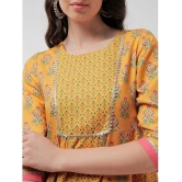 Pannkh - Yellow Polyester Womens Flared Kurti ( Pack of 1 ) - None