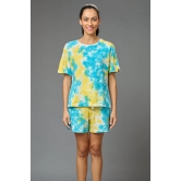 Yellow & Sky Blue Co-ord Set for Women L