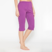 Women's Plain Knitted Capri - Purple Dahila XL