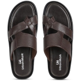 UrbanMark Brown Mens Thong Flip Flop - None