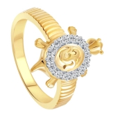 Vighnaharta Om Tortoise Gold and Rhodium Plated Ring - 12