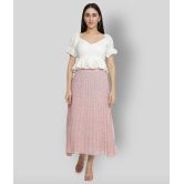 NUEVOSDAMAS - Pink Georgette Womens A-Line Skirt ( Pack of 1 ) - 34