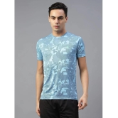 Diaz Cotton Blend Regular Fit Printed Half Sleeves Mens T-Shirt - Blue ( Pack of 1 ) - None