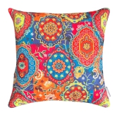 Circus Crushed Velvet Cushion Cover (Multicoloured, 16 x 16 inch)