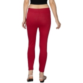 KARARO JEGGINGS - Cotton Blend Skinny Fit Red Womens Jeggings ( Pack of 3 ) - None