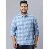 instaFab - Light Blue Cotton Oversized Fit Mens Casual Shirt ( Pack of 1 ) - None