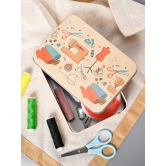 Market99 Sewing Set - Beige Tin Rectangular Glossy Finish