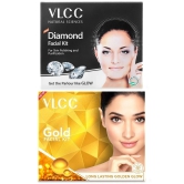 VLCC Gold Facial kit & Diamond Facial kit, 60 g (Pack of 2)