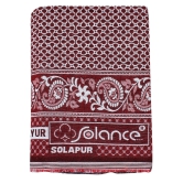 Mandhania Mayur Solapur Chaddar 100% Cotton Dailyuse Single Bed Blanket Pack of 1 Maroon