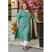 PrettyPlus by Desinoor.com Rayon Solid Straight Womens Kurti - Sea Green ( Pack of 1 ) - None