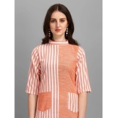 gufrina Cotton Blend Striped Midi Womens Fit & Flare Dress - Orange ( Pack of 1 ) - None