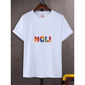 NITYANAND CREATIONS Round Neck White Holi T-Shirt for MEN-HOLI-T-SHIRT-11524-L