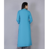 Doriya - Turquoise Rayon Women's Front Slit Kurti - None